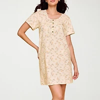 Ilusion Womens Short Sleeve Scoop Neck Nightshirt