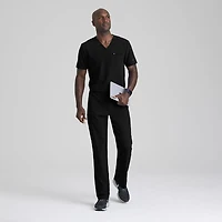 Barco Unify But153 Rally 3-Pocket Mens Big and Tall V Neck Short Sleeve Stretch Fabric Moisture Wicking Wrinkle Resistant Scrub Top