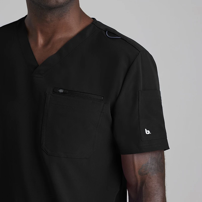 Barco Unify But153 Rally 3-Pocket Mens Big and Tall V Neck Short Sleeve Stretch Fabric Moisture Wicking Wrinkle Resistant Scrub Top