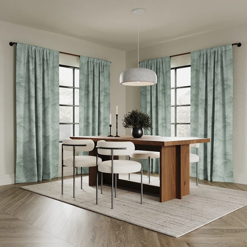 Indigo Road by Egypt Sherrod Coppa Leaf Motif Magnetic Closure Back Tab 100% Blackout Single Curtain Panel