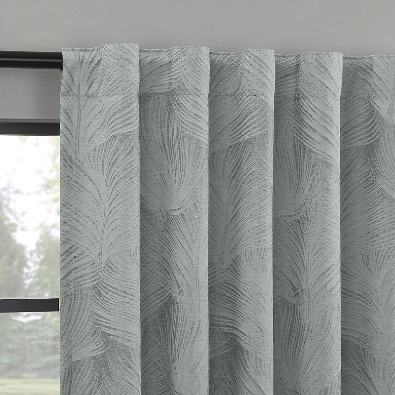 Indigo Road by Egypt Sherrod Coppa Leaf Motif Magnetic Closure Back Tab 100% Blackout Single Curtain Panel