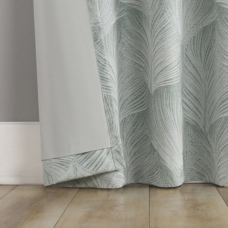 Indigo Road by Egypt Sherrod Coppa Leaf Motif Magnetic Closure Back Tab 100% Blackout Single Curtain Panel