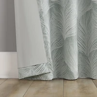 Indigo Road by Egypt Sherrod Coppa Leaf Motif Magnetic Closure Back Tab 100% Blackout Single Curtain Panel