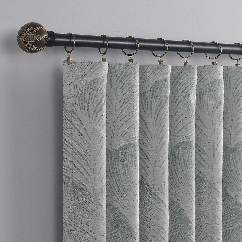 Indigo Road by Egypt Sherrod Coppa Leaf Motif Magnetic Closure Back Tab 100% Blackout Single Curtain Panel