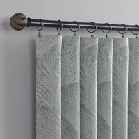 Indigo Road by Egypt Sherrod Coppa Leaf Motif Magnetic Closure Back Tab 100% Blackout Single Curtain Panel