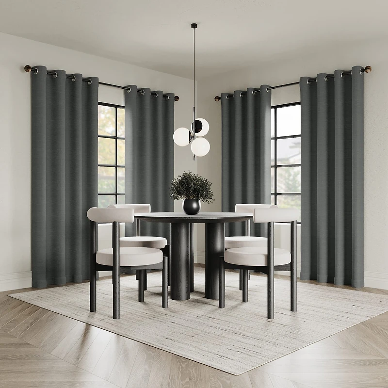 Indigo Road by Egypt Sherrod Sarasi Contrast Tweed Magnetic Closure Grommet Top 100% Blackout Single Curtain Panel