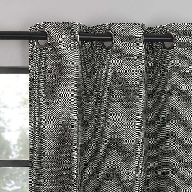 Indigo Road by Egypt Sherrod Sarasi Contrast Tweed Magnetic Closure Grommet Top 100% Blackout Single Curtain Panel