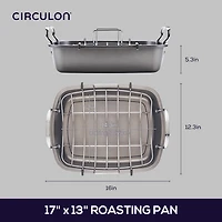 Circulon® Nonstick 17"x13" Roasting Pan with Rack