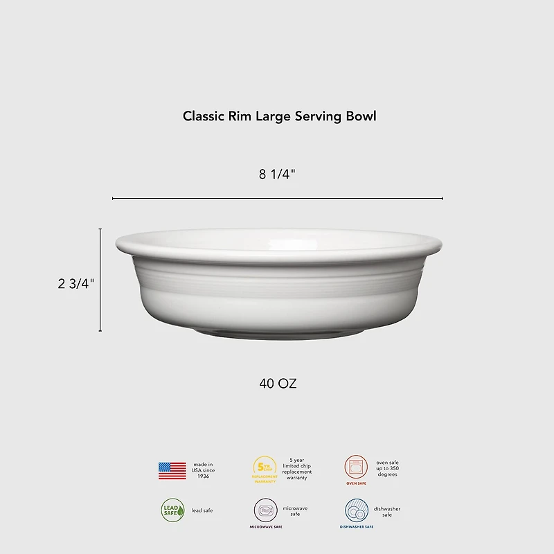 Fiesta Classic Rim Ceramic Serving Bowl