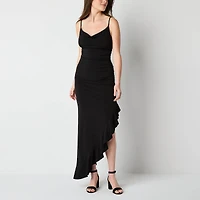 Emerald Sundae Womens Juniors Midi Draped Neck Sleeveless Casual Bodycon Dress
