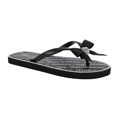Juicy Couture Womens Bow Flip-Flops