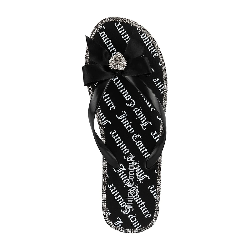 Juicy Couture Womens Bow Flip-Flops