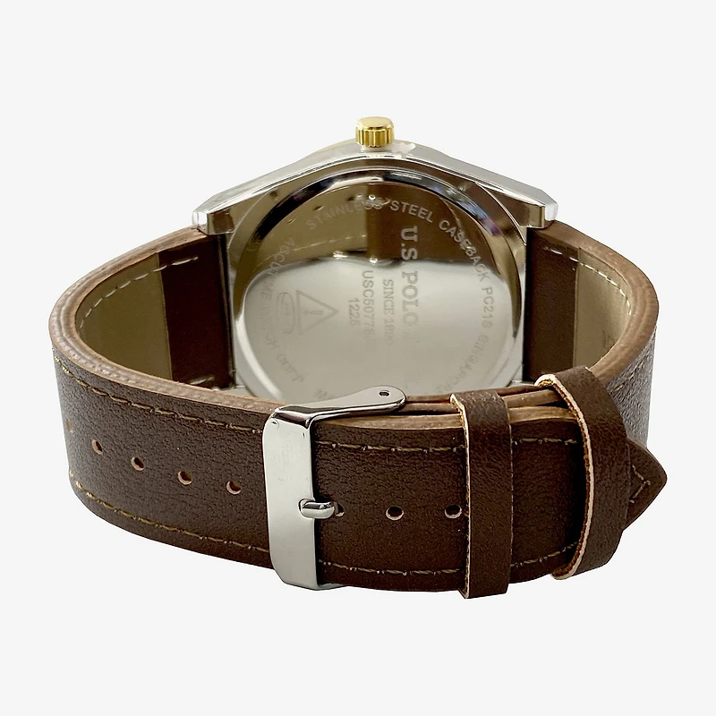 U.S. Polo Assn. Mens Brown Strap Watch Usc50778jc