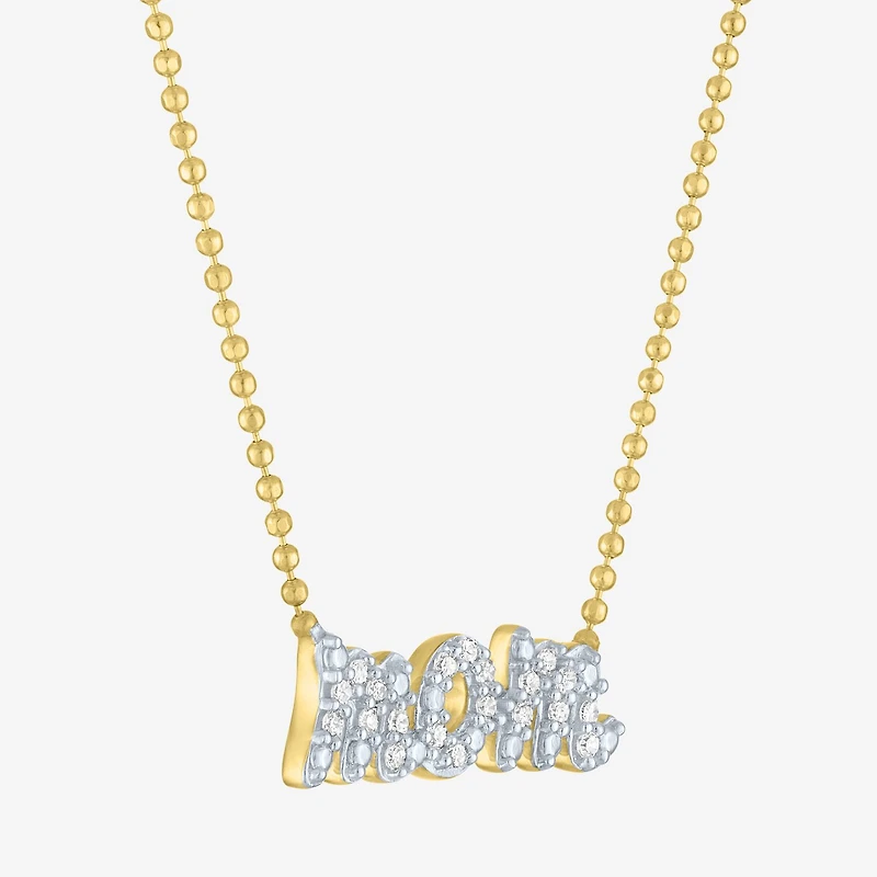 Diamond Addiction (G-H / Si2-I1) Womens 1/ CT. T.W. Lab Grown White Diamond 14K Gold Over Silver 18 Inch Pendant Necklace