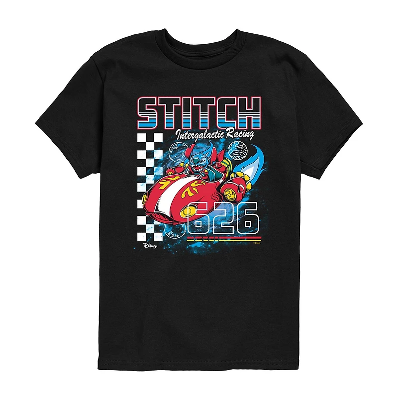 Disney Collection Little & Big Kid Boys Crew Neck Short Sleeve Regular Fit Lilo Stitch Graphic T-Shirt
