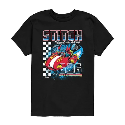 Disney Collection Little & Big Kid Boys Crew Neck Short Sleeve Regular Fit Lilo Stitch Graphic T-Shirt