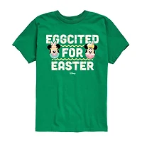 Disney Collection Little & Big Kid Boys Crew Neck Short Sleeve Regular Fit Mickey Mouse Minnie Graphic T-Shirt