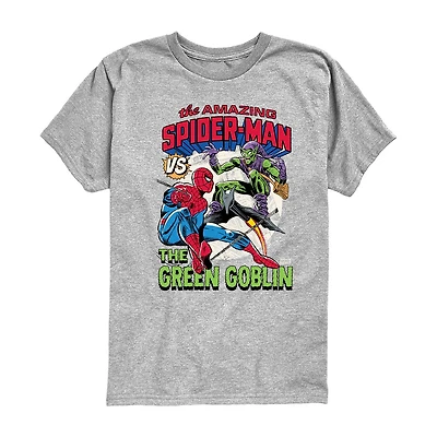Disney Collection Little & Big Kid Boys Crew Neck Short Sleeve Regular Fit Marvel Spiderman Graphic T-Shirt