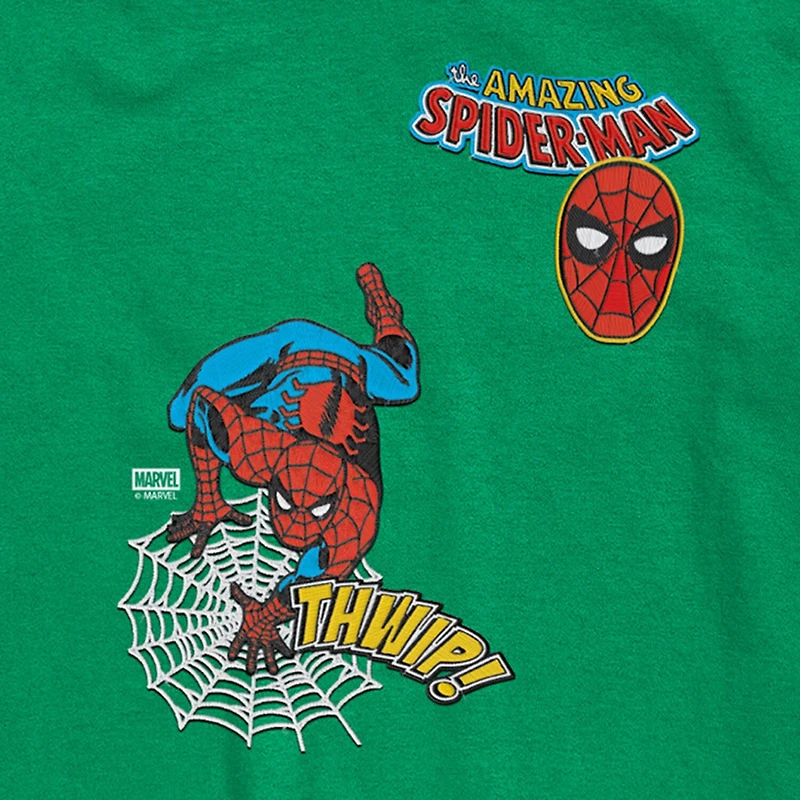 Disney Collection Little & Big Kid Boys Crew Neck Short Sleeve Regular Fit Marvel Spiderman Graphic T-Shirt