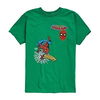 Disney Collection Little & Big Kid Boys Crew Neck Short Sleeve Regular Fit Marvel Spiderman Graphic T-Shirt