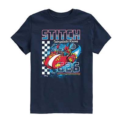 Disney Collection Toddler Boys Crew Neck Short Sleeve Regular Fit Lilo & Stitch Graphic T-Shirt