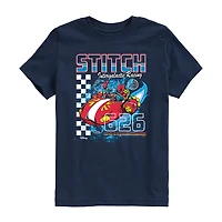 Disney Collection Toddler Boys Crew Neck Short Sleeve Regular Fit Lilo & Stitch Graphic T-Shirt