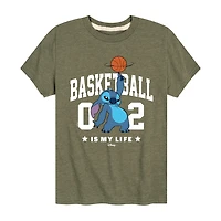 Disney Collection Toddler Boys Crew Neck Short Sleeve Regular Fit Lilo & Stitch Graphic T-Shirt