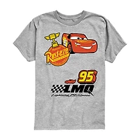 Disney Collection Toddler Boys Crew Neck Short Sleeve Regular Fit Cars Graphic T-Shirt