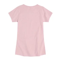 Disney Collection Little & Big Kid Girls Crew Neck Short Sleeve Regular Fit Alice Wonderland Graphic T-Shirt