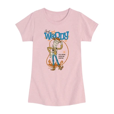 Disney Collection Little & Big Kid Girls Crew Neck Short Sleeve Regular Fit Woody Toy Story Graphic T-Shirt