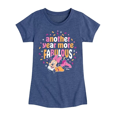 Disney Collection Toddler Girls Crew Neck Short Sleeve Regular Fit Minnie Mouse Graphic T-Shirt