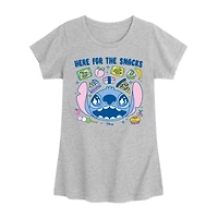 Disney Collection Toddler Girls Crew Neck Short Sleeve Regular Fit Lilo & Stitch Graphic T-Shirt