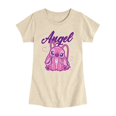 Disney Collection Little & Big Kid Girls Crew Neck Short Sleeve Regular Fit Lilo Stitch Graphic T-Shirt