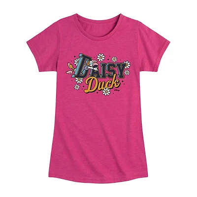 Disney Collection Toddler Girls Crew Neck Short Sleeve Regular Fit Daisy Duck Graphic T-Shirt