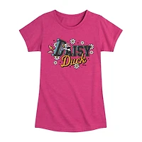 Disney Collection Toddler Girls Crew Neck Short Sleeve Regular Fit Daisy Duck Graphic T-Shirt