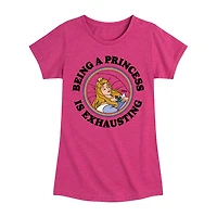 Disney Collection Toddler Girls Crew Neck Short Sleeve Regular Fit Cinderella Princess Graphic T-Shirt