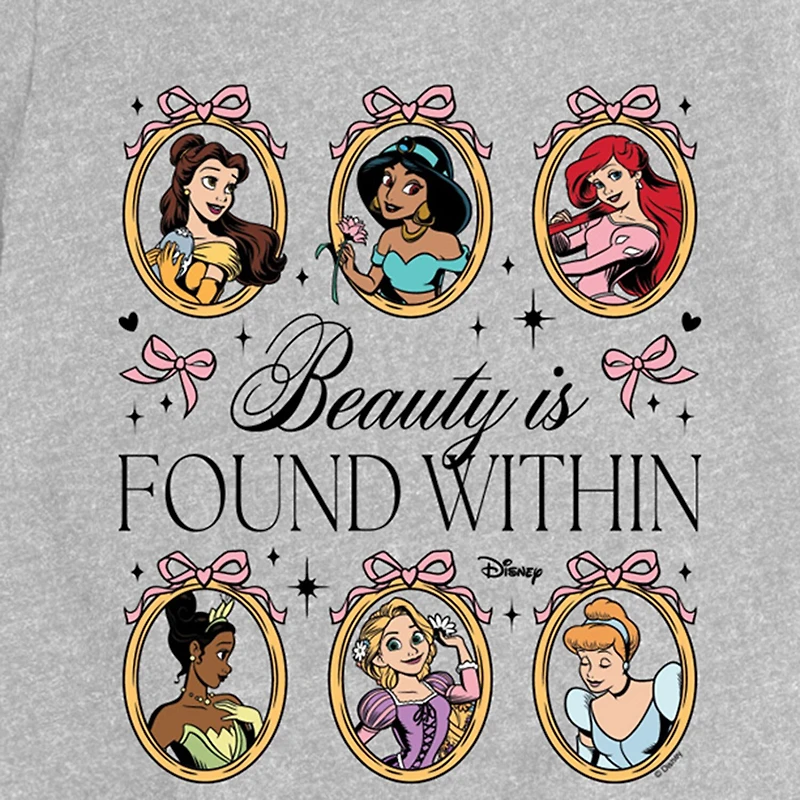 Disney Collection Toddler Girls Crew Neck Short Sleeve Regular Fit Ariel Belle Cinderella Graphic T-Shirt