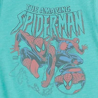 Disney Collection Little & Big Kid Girls Crew Neck Short Sleeve Regular Fit Marvel Spiderman Graphic T-Shirt