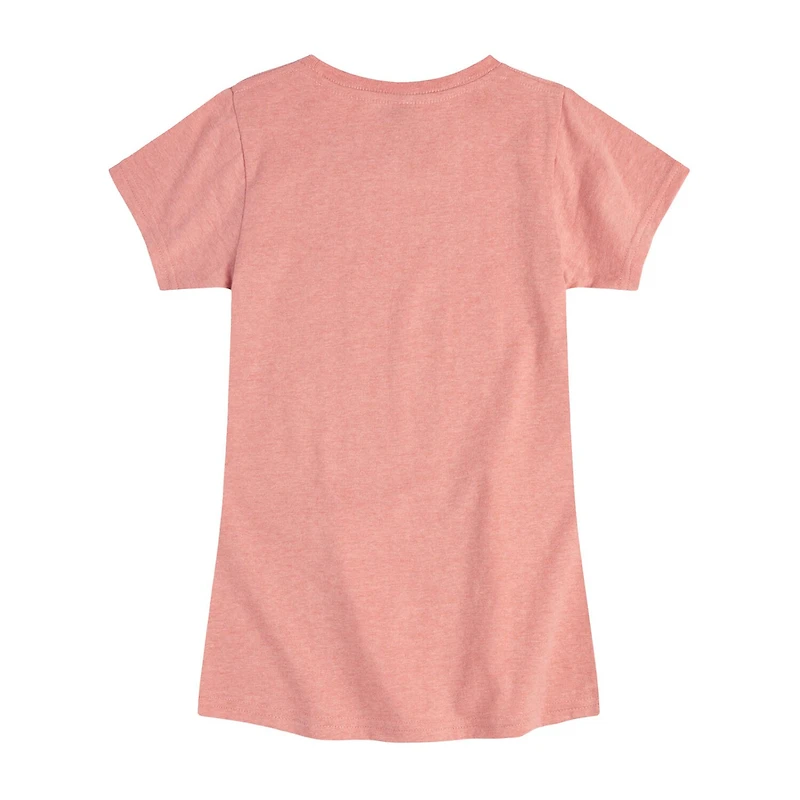 Disney Collection Little & Big Kid Girls Crew Neck Short Sleeve Regular Fit Lilo Stitch Graphic T-Shirt