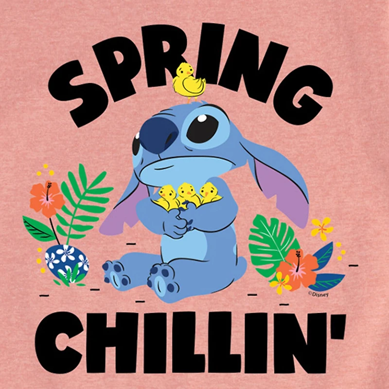 Disney Collection Little & Big Kid Girls Crew Neck Short Sleeve Regular Fit Lilo Stitch Graphic T-Shirt