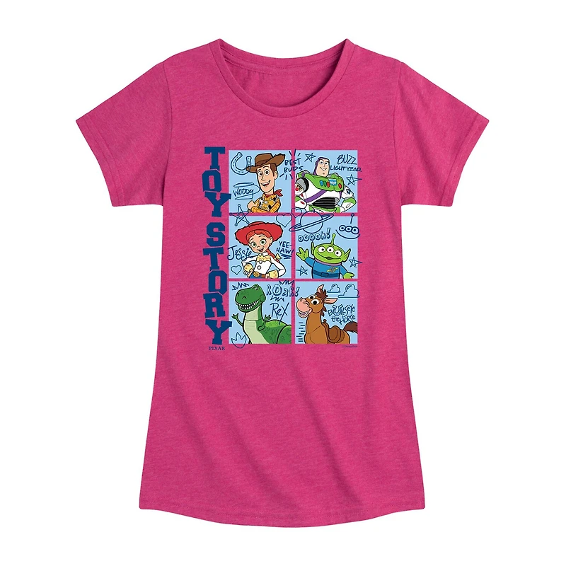 Disney Collection Toddler Girls Crew Neck Short Sleeve Regular Fit Buzz Lightyear Jessie Rex Graphic T-Shirt