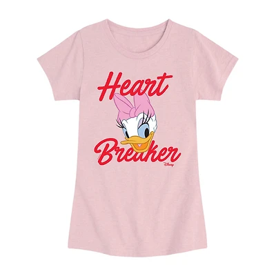 Disney Collection Little & Big Kid Girls Crew Neck Short Sleeve Regular Fit Daisy Duck Graphic T-Shirt
