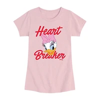 Disney Collection Little & Big Kid Girls Crew Neck Short Sleeve Regular Fit Daisy Duck Graphic T-Shirt
