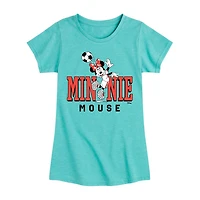 Disney Collection Toddler Girls Crew Neck Short Sleeve Regular Fit Minnie Mouse Graphic T-Shirt