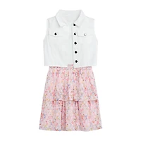 by&by girl Little & Big Kid Girls Floral 2-pc. Dress Set