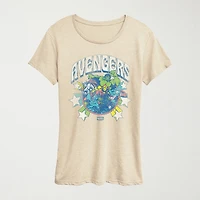 Womens Crew Neck Short Sleeve Classic Fit Avengers Graphic T-Shirt