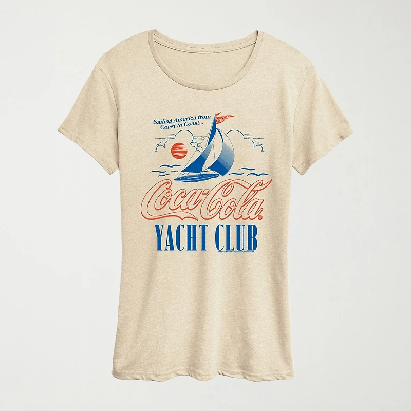 Cola Yacht Club Womens Crew Neck Short Sleeve Classic Fit Graphic T-Shirt