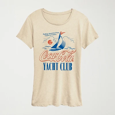 Cola Yacht Club Womens Crew Neck Short Sleeve Classic Fit Graphic T-Shirt