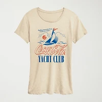 Cola Yacht Club Womens Crew Neck Short Sleeve Classic Fit Graphic T-Shirt