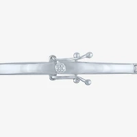 (G-H / Si2-I1) Womens 1 CT. T.W. Lab Grown White Diamond Pure Silver Over Brass Bangle Bracelet